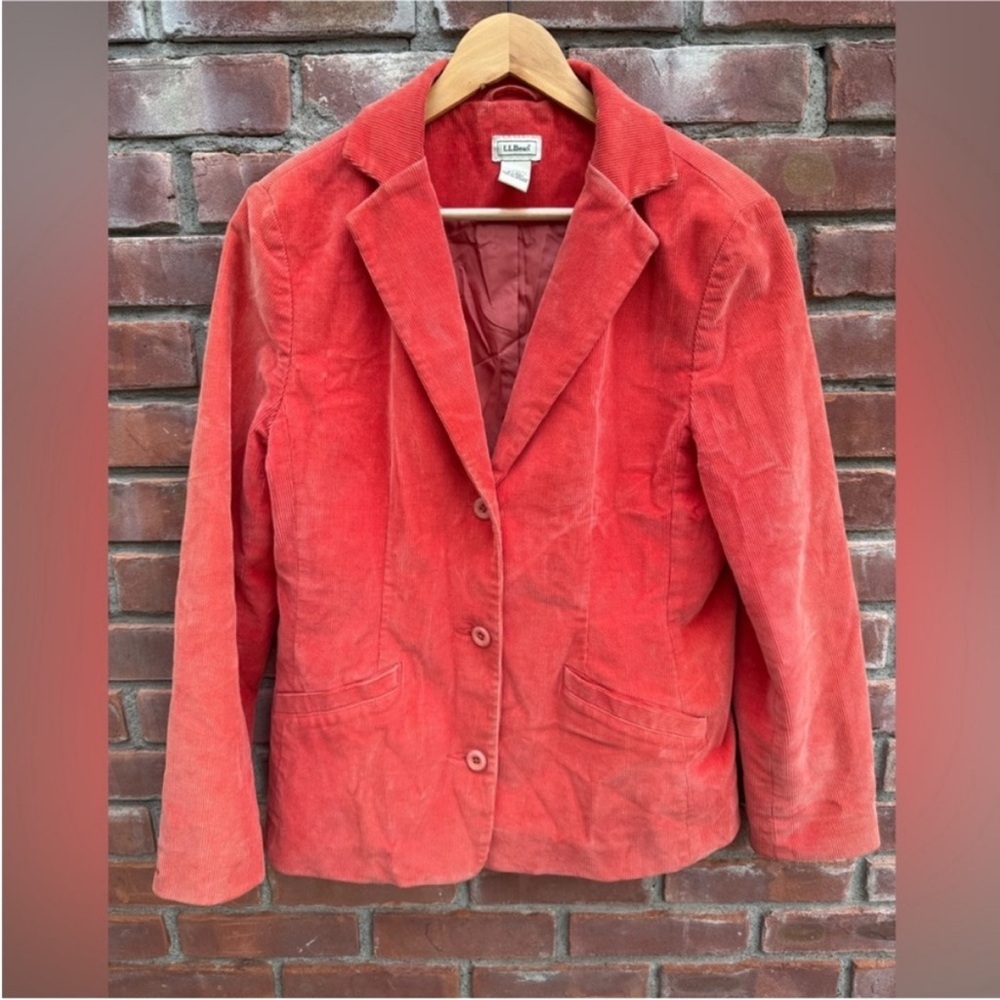 L.L. Bean Red/Orange Corduroy Blazer - Picture 8 of 9